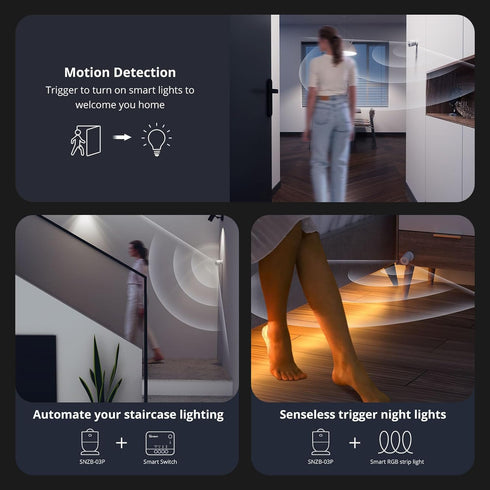SONOFF SNZB-03P Zigbee Motion Sensor, 3-Year Battery Life, for Alert System and Automations Wireless Motion Detector, SONOFF Zigbee Bridge Require...