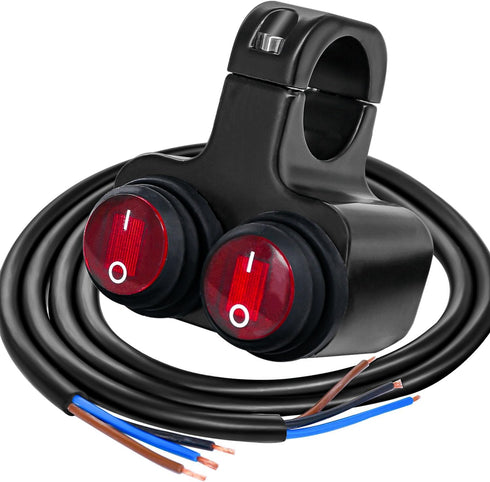 Taiss 7/8? Waterproof Motorcycle ATV Handlebar Push Button Switch,12v Led Illuminated Headlight Hazard Brake Fog Light O/I Aluminum Alloy Handleba...