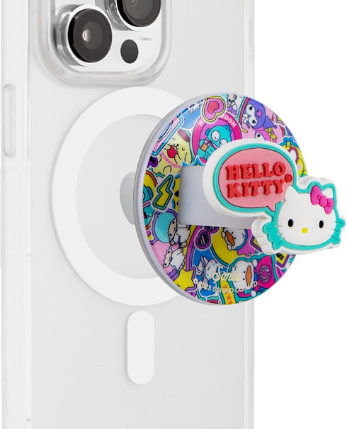 Sonix Magnetic Phone Grip, Removable Silicone Ring Loop Holder | Compatible with MagSafe | Hello Kitty Stickers...