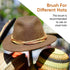Hat Brush Horsehair Felt Hat Cleaner, Horse Hair Brush for Baseball Cap, Cowboy Hats, Shoes, and Clothes Brush, Soft Bristles Wooden Cleaning Brus...
