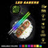 LIGHTSABER CHOPSTICKS LIGHT UP STAR WARS LED Glowing Light Saber Chop Sticks REUSABLE Sushi Lightup Sabers Removable Handle Dishwasher Safe 8 Colo...