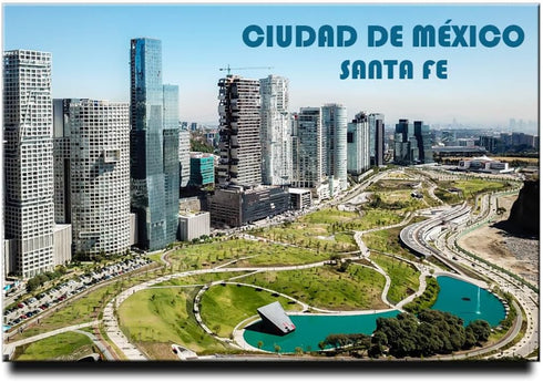 Mexico City Fridge Magnet Santa Fe Business districts Refrigerator Door Photo Magnet Travel Souvenir...