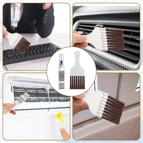 2 Pcs Air Conditioner Fin Comb, Evaporator Radiator Cleaning Brush, AC Coil Cleaner Stainless Steel Fin Comb, Refrigerator Coil Cleaning Whisk Bru...