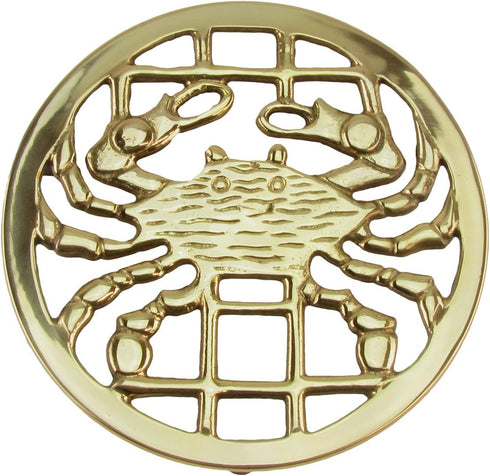 Solid Brass Crab Trivet Hot Stove Pot or Pan Holder...