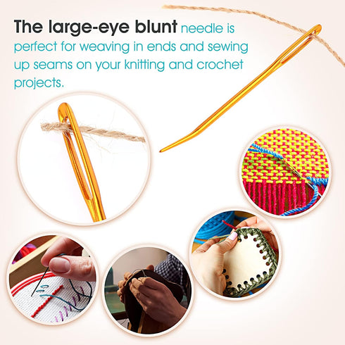 TIESOME16pcs Large-Eye Needle Set, Stainless Steel Darning Needle Yarn Knitting Needles Sewing Needles Wool Needle Hand Knitting Needles Sewing Kn...