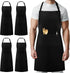 Syntus 4 Pack Chef Apron, Adjustable Bib Apron Waterdrop Resistant Professional Cooking Aprons for Men Women with 2 Pockets, Black...