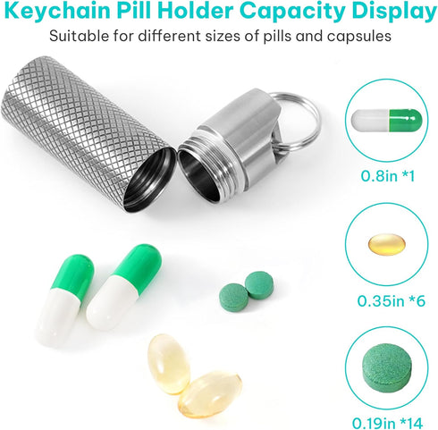 100% Waterproof Titanium Pill Box Keychain - TSA Approved, Strong and Heat Resistant, Travel Friendly | Fashion Necklace Design, Ultra Light and C...