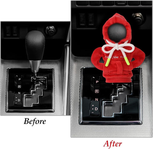 2Pcs Gear Shift Cover Universal Gear Shift Knob Cover Funny Shift Knob Hoodie Car Decorations Interior for Men Womens...