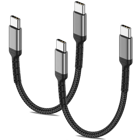 6 Inch USB C Charger Cord, 2 Pack Short USB C to USB C Cable Braided Fast Charging USBC Cable Compatible with iPhone 15 Samsung Galaxy S23 Ultra G...