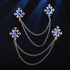 Cross Crystal Tassel Chain Brooch.Gold Silver Tassel Collar Pins Broochs Rhinestone Lapel Pin for Men Women Suit Accessories...