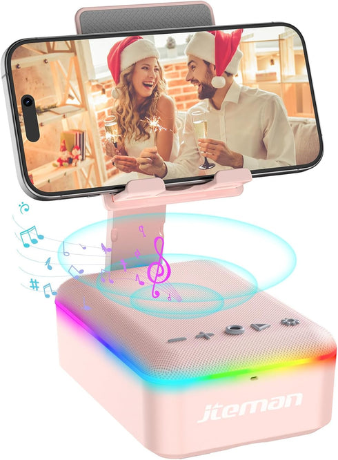 JTEMAN Gifts for Men Women,Cell Phone Stand with Bluetooth Speaker and LED Light,Cool Tech Gadgets,Unique Birthday Gifts for Men Husband Mom Dad-P...