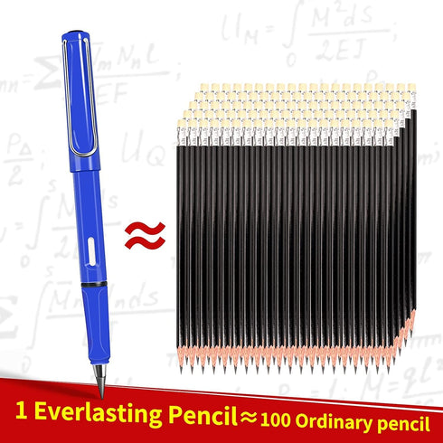 6Pcs Everlasting Pencil, Inkless Pencil Eternal with 6pcs Replacement Nibs, Inkless Pen Unlimited Writing Pencil, Reusable Erasable Pencil for Stu...