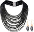 Women Multi Layer Choker Necklace Chunky Wax Line Bib Necklace Statement Jewelry Pendent Handmade Presents...