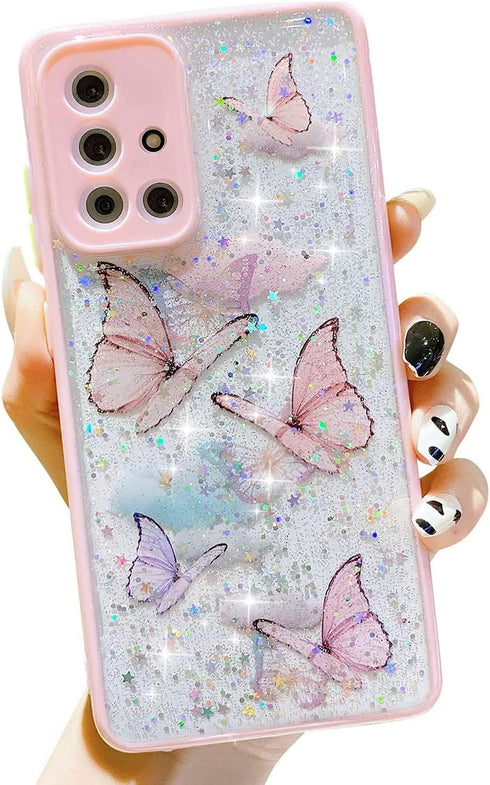 Galaxy A51 4G Case Protective Cover Clear Phone Case for Women Girls Sparkle Glitter Slim Fit Shockproof Soft Silicone Rubber TPU Bumper Case for ...