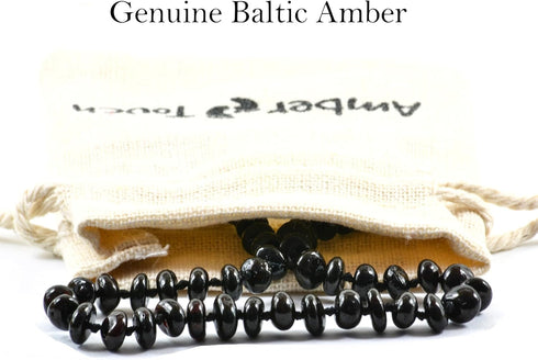 Baltic Amber Necklace (13 Inches) - Certified Authentic Baltic Amber (Black)...