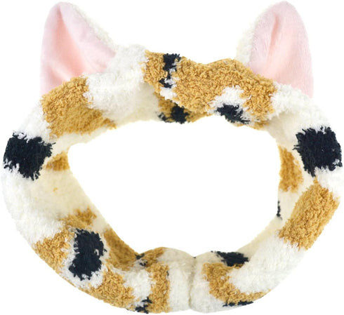 DRESHOW Spa Facial Terry Cloth Towels Headbands with Cute Cat Ear Hairbands for Wash & Makeup Masks...