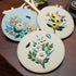 XM-GENYUE 3 Sets Embroidery Starter Kit with Pattern and Instructions, Cross Stitch Kit Include Embroidery Clothes with Floral Bouquet Pattern Col...
