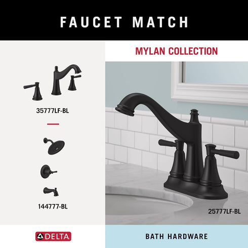 Delta MYN18-MB Mylan 18-in Wall Mount Towel Bar with 6-in Extender Bath Hardware Accessory in Matte Black...