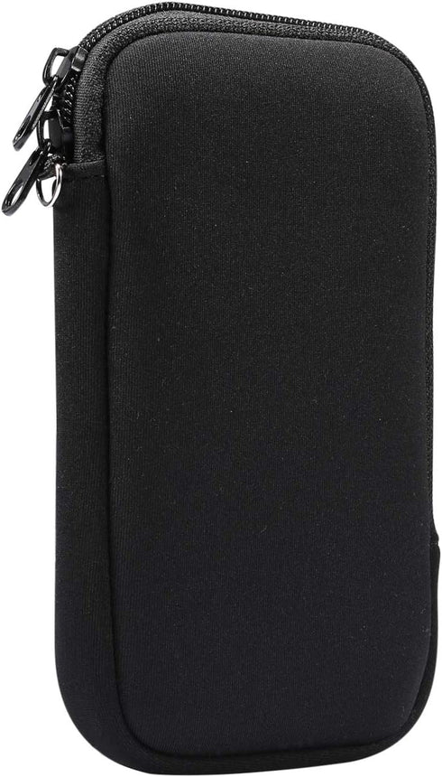 Neoprene Small Size Cell Phone Sleeve, Zip Wallet Pouch with Neck Strap for iPhone 16, 16e, 15 14 Pro, iPhone 13 12 Pro iPhone 13 12 Mini 11 Pro i...