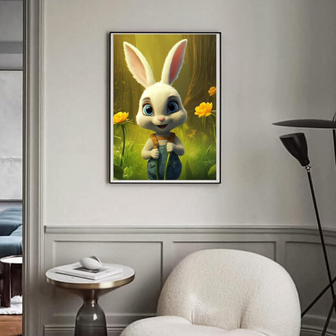 Siyurongg 5D Diamond Painting Kit, Digital Painting Kit - DIY Cartoon Rabbit Theme Full Rhinestone Art Picture, Craft Supplies for Kids and Adults...