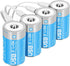 Rechargeable Lithium D Batteries with 4 in 1 USB-C Charge Cable,4 Pack D Cell Li-ion Battries,LR20 1.5V D Size Cell Battery Replacement 7500mWh fo...