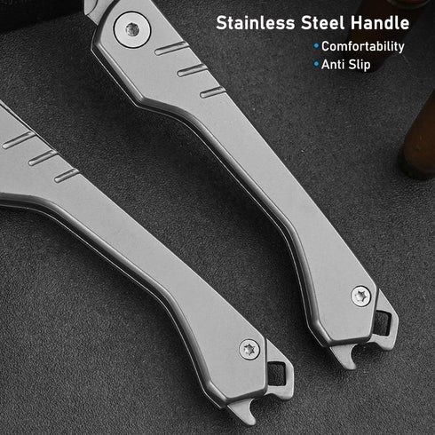 Folding Scalpel Knife with 10pcs #24 Replaceable Blades, Small Pocket Knife for Men with Bottle Opener, EDC Utility knife, Slim Razor Knife, Surgi...