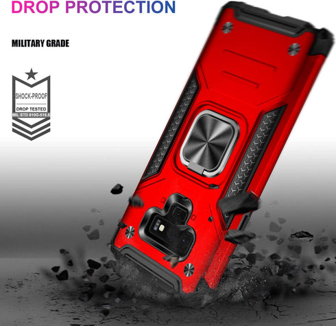 IKAZZ for Galaxy Note 9 Case,Dual Layer Soft Flexible TPU and Hard PC Anti-Slip Full-Body Rugged Protective Phone Cover with Magnetic Kickstand Re...