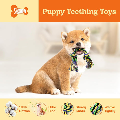 Puppy Teething Toys for Small Dogs, 5 Pack Cotton Puppy Dog Rope Toy for Small Dogs, Durable Dog Chew Toys for Aggressive Chewers Small Breed, Int...