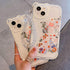 Case for iPhone 11 Pro Max with Cute Flowers Bear Pattern, Camera Protector, Clear Case and Lovely Strap Bracelet Chain for Girls Women, Compatibl...