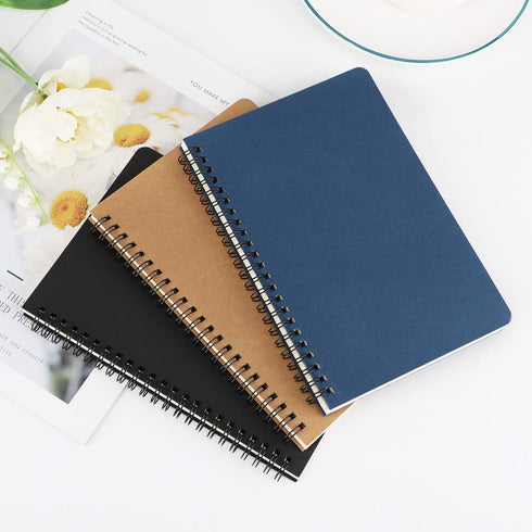 EUSOAR Students Ruled Spiral Notebook, A5 3 packs 5.5"X8.3" 120 Pages Lined Travel Writing Notebooks Journal, Memo Notepad Sketchbook, Students Of...