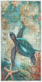 Pfrewn Sea Turtle Starfish Retro Map Hand Towels 16x30 in Fish Scale Thin Bathroom Towel, Ultra Soft Highly Absorbent Small Bath Towel Bathroom De...