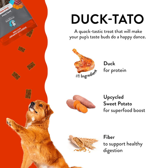 Shameless Pets Jerky Dog Treats, Duck-Tato - Healthy Dog Chews for Digestion Support with Fiber - Dog Treats with Real Cage-Free Duck - Free from ...