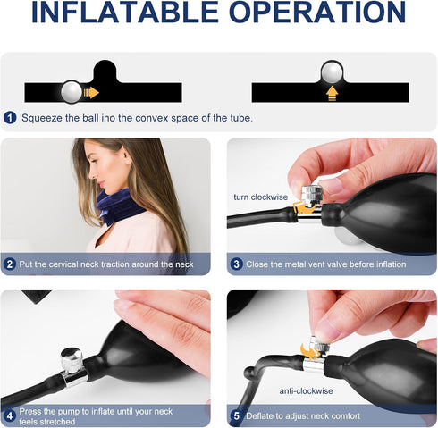 Hotodeal Cervical Neck Traction Device, Neck Stretcher for Instant Neck Pain Relief,Inflatable & Adjustable Neck Support Brace Neck Traction Pillo...