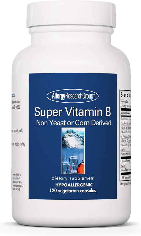 Allergy Research Group Super Vitamin B Complex - Vitamin B for Men & Women, Vitamin B Supplement, Vitamin B12, Vitamin B6, Vegetarian Capsules, Co...