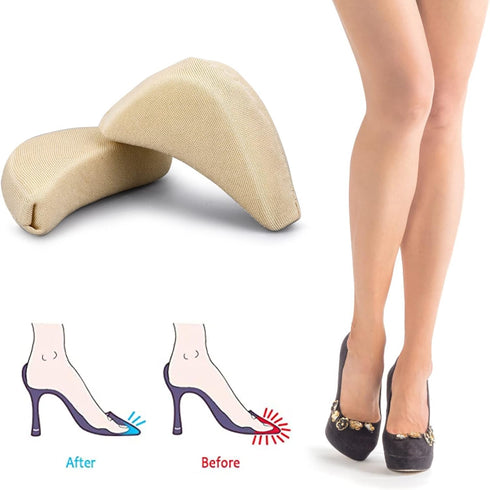 Sibba 4 Pieces Toe Filler Inserts Unisex Breathable Soft Big Toe Plug Forefoot Pad Shoe Filler for High Heel Foot Pain Relief for Women Girls (Nud...