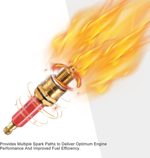 GOOFIT Motorcycle A7TC Spark Plug Red for 50cc 70cc 90cc 110cc 125cc 140cc 150cc QMI157 ATV Motor Scooter Go Kart Dirt Bike Moped Pack of 1...