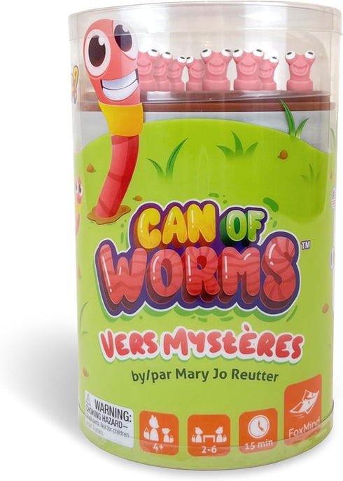 FoxMind Can of Worms Quick Math Game, On The Go Educational Preschool Game for Kids, 15 Minute Worm Toy Kids Board Games, Family Games and More...