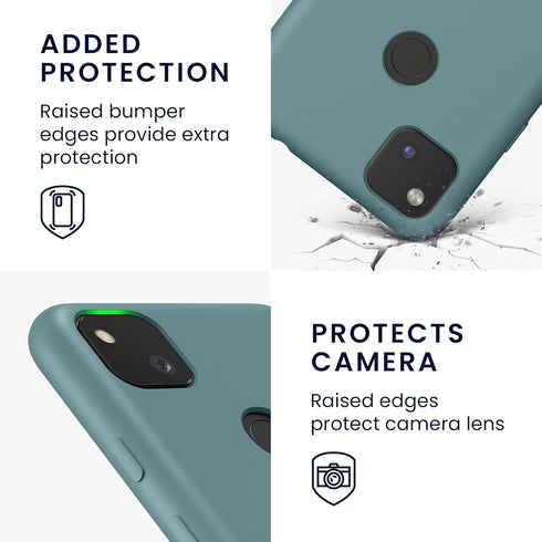 kwmobile Case Compatible with Google Pixel 4a Case - TPU Silicone Phone Cover with Soft Finish - Arctic Night...