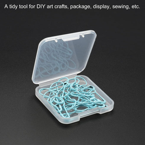 PATIKIL Clear Storage Container with Hinged Lid 40x6.5mm, 24 Pack Plastic Square Box for Beads Art Craft...