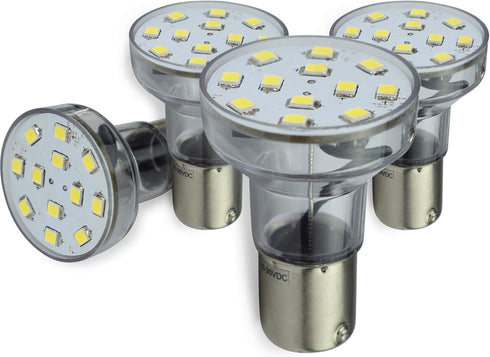 Leisure LED RV Trailer Motorhome LED Spot Light 1156 1139 1141 1383 LED Bulb 2 Watt 275 Lumen CW 10-30Volt 12Volt Long Neck (Cool White 6500K, 4-P...