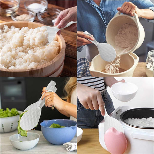 2 Pcs Rice Paddle Non-stick Standing Rice Serving Spoon Rice Potato Food Server Spatula Non Stick Stand-up Rice Scooper Kitchen Tools Cute Cooking...