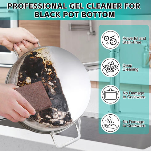 Magic Gel Cleaner for Black Pot Bottom,150 g Pot Bottom Cleaning Gel, Stainless Steel Cleaner for Bottom of Pots and Pans, Pot Gel Cleaner Effortl...
