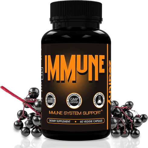 Immune Support Supplement, Elderberry Capsules with Vitamin D3, Vitamin C and Zinc for Immune Support, Immune Boosters for Adults...