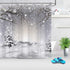 LB Winter Shower Curtain Set Snowflake Pine Tree Branch Snow Scene Bathroom Curtain with Hooks 72x72 inch Waterproof Polyester Fabric Bathroom Dec...