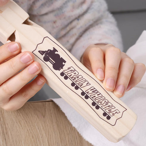 POPLAY 1PC Kids Wooden Train Whistle, Train Whistle 4-Tone 7.3" Toy Wood Whistles for Kids Birthday Party Favors Carnival Prize...