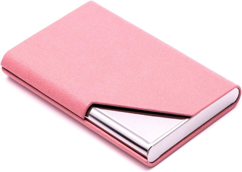 Padike Business Card Holder, PU Leather & Stainless Steel Multi Card Case for Men & Women, Name Card Holder, Credit Card Wallet, ID Case/Holder wi...