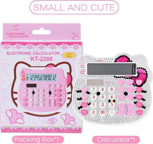 Women Calculators,Desktop Calculator 12 Digit with Large LCD Display and Sensitive Button, Solar and Battery Dual Power, Standard Function for Off...