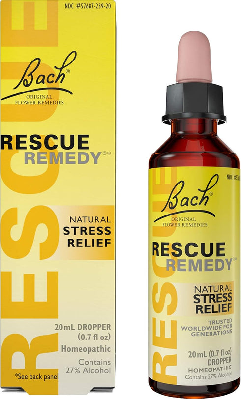 Bach RESCUE REMEDY Dropper 20mL, Natural Stress Relief, Homeopathic Flower Essence, Vegan, Gluten & Sugar-Free, Non-Habit Forming...