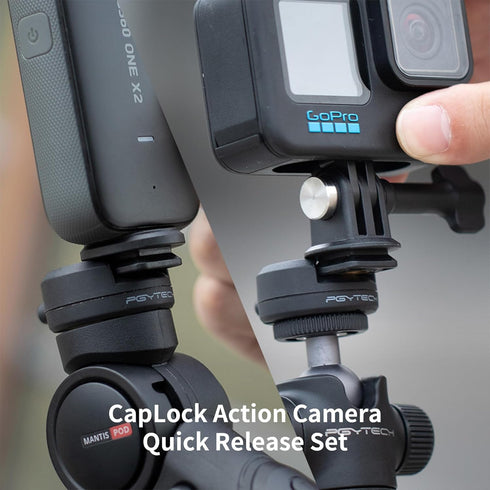 PGYTECH CapLock Action Camera Quick Release Set Compatible with DJI OSMO Action 4/3, Gopro Hero 12/11/10, Action Cameras and Smartphones...