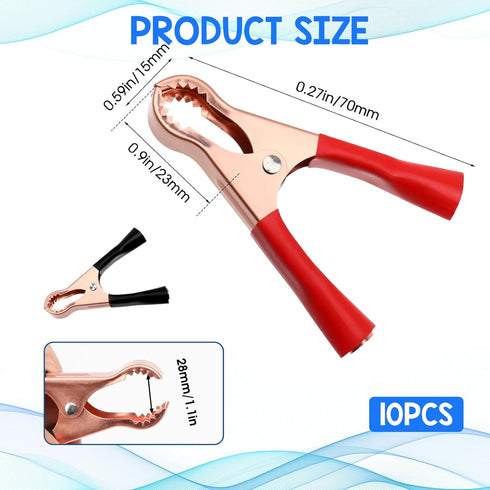 10 Pcs Metal Alligator Clips 50A Insulated Alligator Clips Heavy Duty Alligator Clamps Terminal Test Clamps Battery Replacement Cable Crocodile Cl...